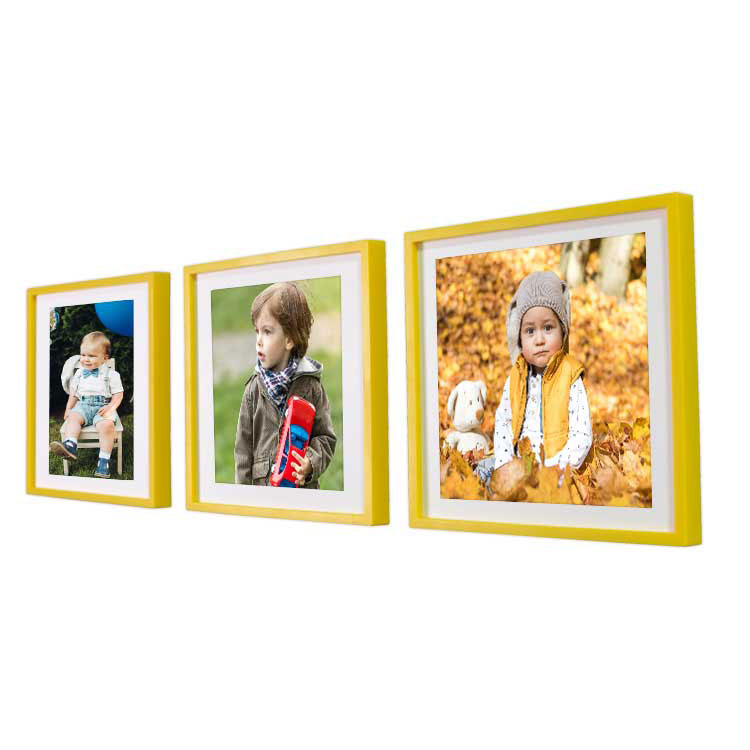 Yapışkanlı Sök Tak Kare Çerçeve - Sarı 3'lü paket - 1