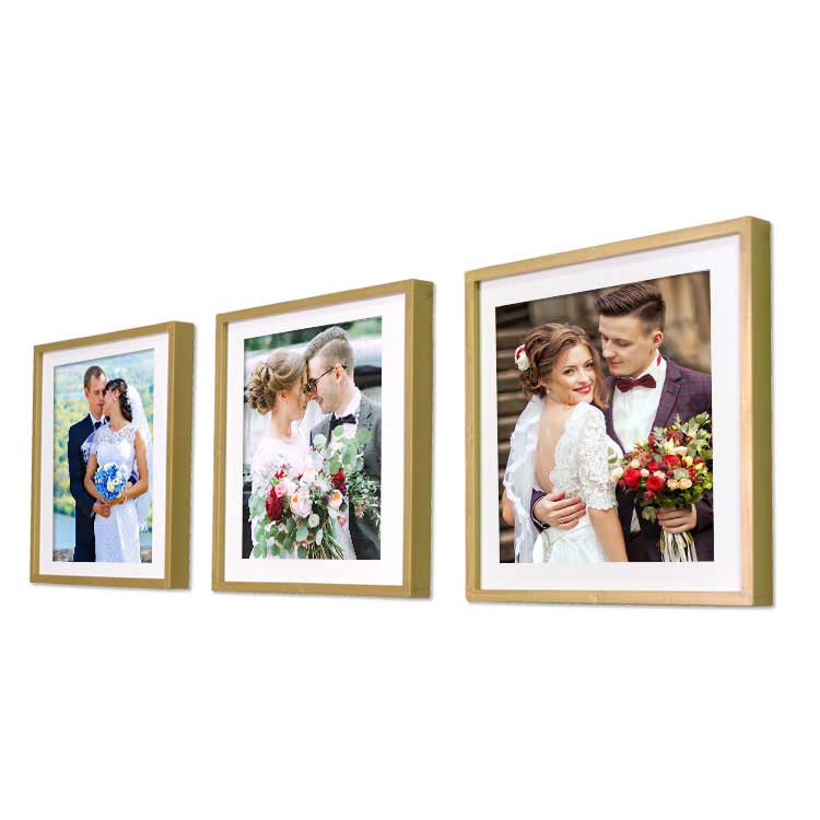 Yapışkanlı Sök Tak Kare Çerçeveler - Gold 3'lü paket - 1