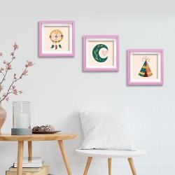 Yapışkanlı Sök Tak Renkli Klasik Kare Çerçeveler - 3'lü paket - 10