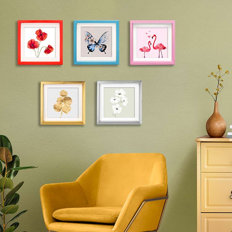 Yapışkanlı Sök Tak Renkli Klasik Kare Çerçeveler - 3'lü paket - 6