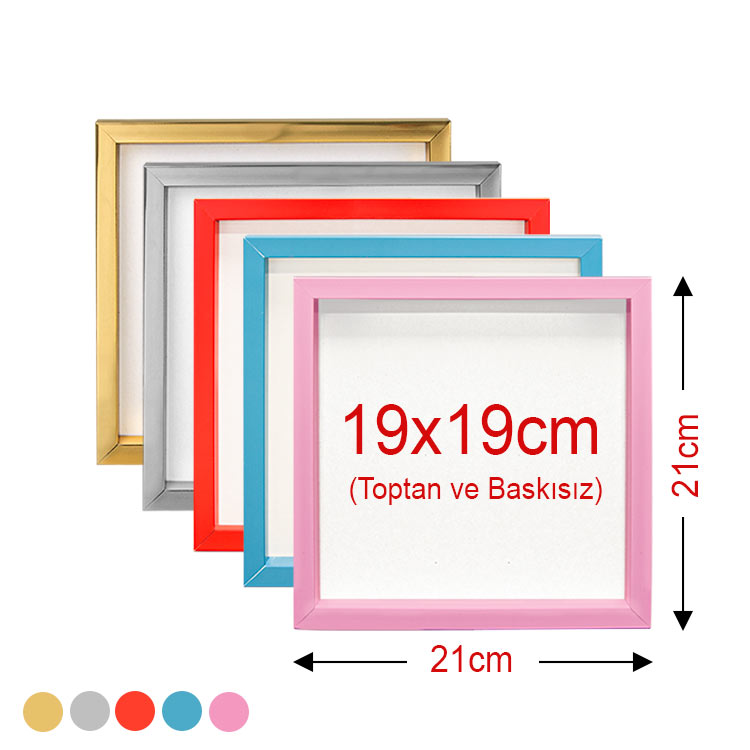 Yapışkanlı Sök Tak Renkli Klasik Kare Çerçeveler - 3'lü paket - 12