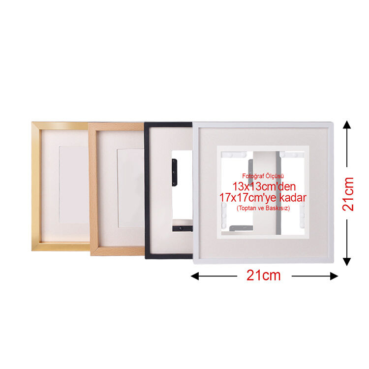 Yapışkanlı Sök Tak Paspartulu Klasik Kare Çerçeveler - 3'lü paket - 1