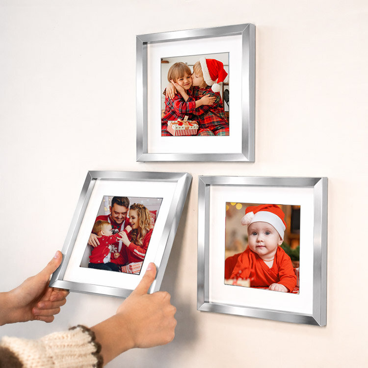 Yapışkanlı Sök Tak Paspartulu Klasik Kare Çerçeveler - 3'lü paket - 6