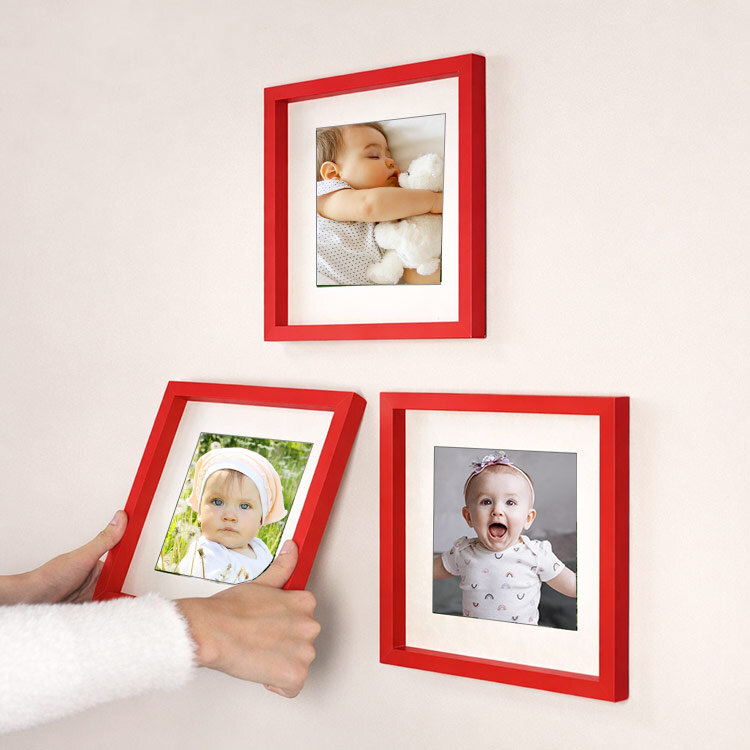 Yapışkanlı Sök Tak Paspartulu Klasik Kare Çerçeveler - 3'lü paket - 7