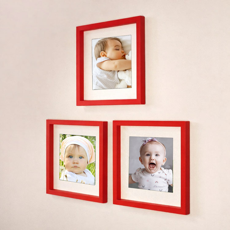 Yapışkanlı Sök Tak Paspartulu Klasik Kare Çerçeveler - 3'lü paket - 28