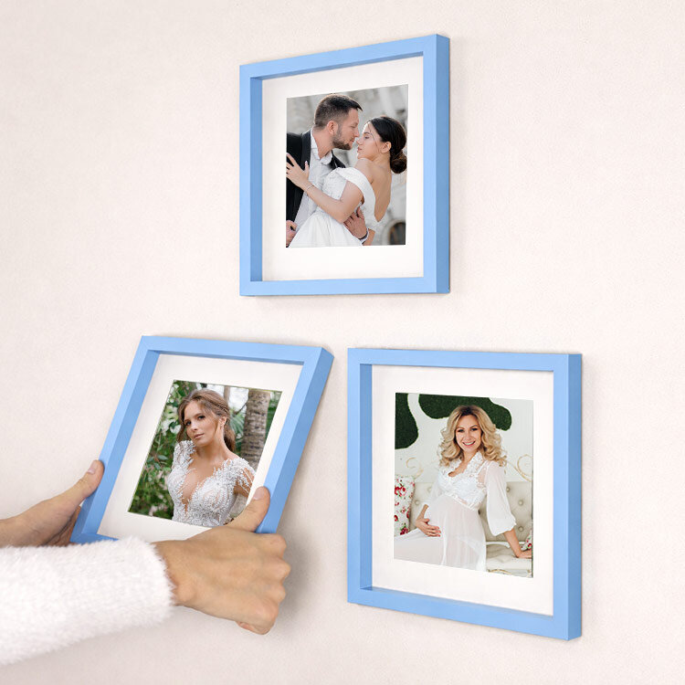 Yapışkanlı Sök Tak Paspartulu Klasik Kare Çerçeveler - 3'lü paket - 8