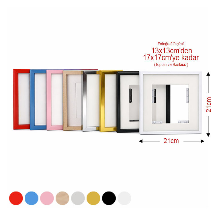 Yapışkanlı Sök Tak Paspartulu Klasik Kare Çerçeveler - 3'lü paket - 1