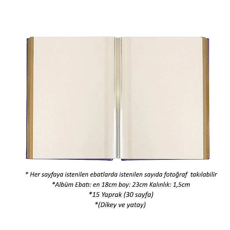 Yapışkanlı Süet Fotoğraf Albümü 15 Yaprak - 18x23cm - 2