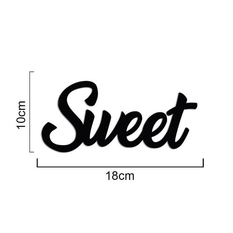 Yapışkanlı Sweet Home Ahşap Duvar Yazısı - Kutulu - 3