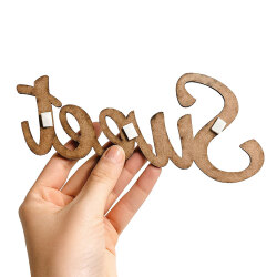 Yapışkanlı Sweet Home Ahşap Duvar Yazısı - Kutulu - 5