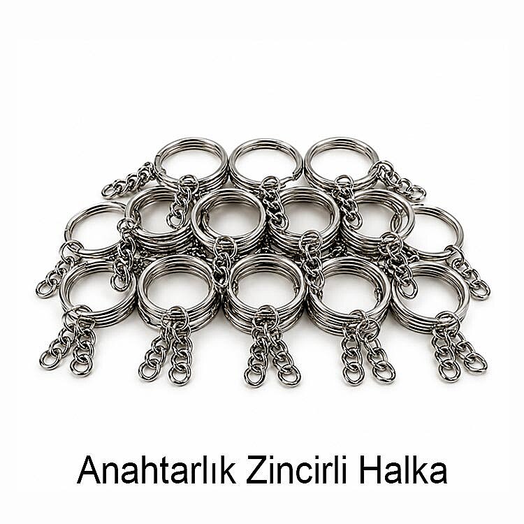 Yuvarlak Açacaklı Anahtarlık Buton Malzeme Seti 44mm - 100 Adet - 7