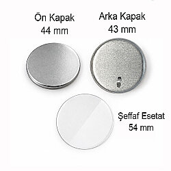 Yuvarlak Anahtarlıklı Buton Malzeme Seti 44mm - 100 Adet - 3