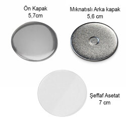 Yuvarlak Buton Rozet Magnetli Set - 100 adet - 3