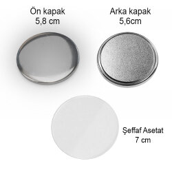 Yuvarlak Buton Rozet Malzeme Seti - 100 adet - 3