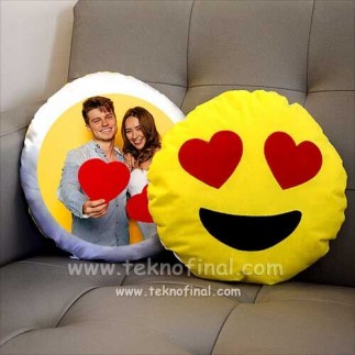 Süblimasyon Yuvarlak Emojili Yastık Kılıfları - 7