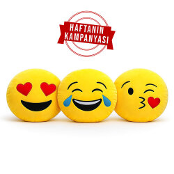 Süblimasyon Yuvarlak Emojili Yastık Kılıfları - NobbyStar