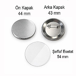 Yuvarlak Rozet Malzeme Seti 44mm - 100 Adet - 3